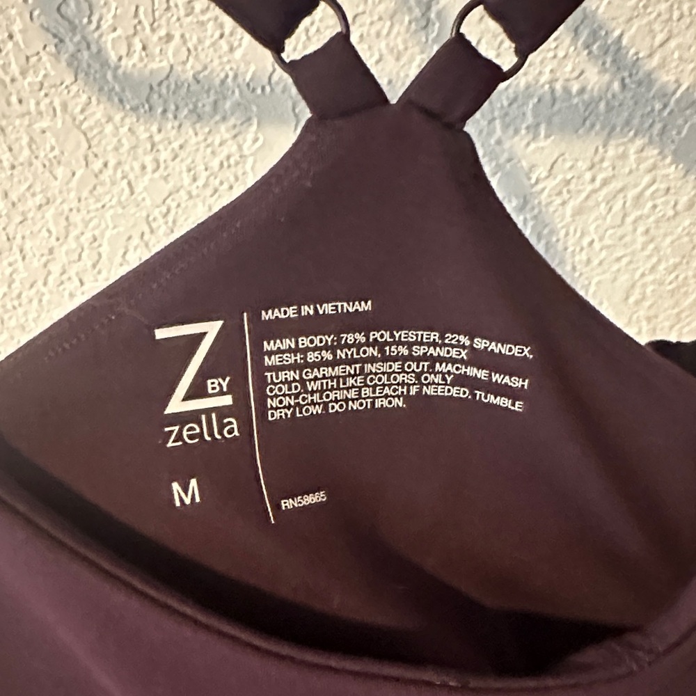 Zella Dark Purple Athletic Mini Dress w/built in shorts - Picture 2 of 8